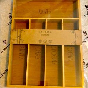 Rae Dunn Bamboo Cutlery Tray